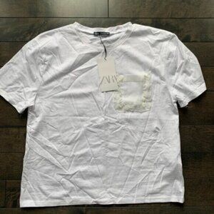 Zara Tulle Pocket Tee - new with tags